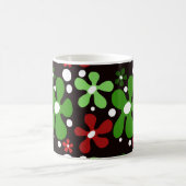 Mug Bouteille de fleurs funky vert et rouge (Centre)