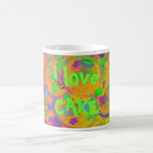 Mug Bouteille de gâteaux orange "i love cake"