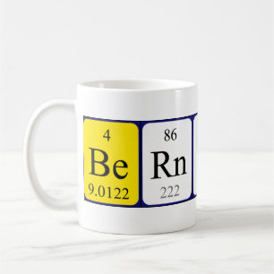 Mug Bouteille de nom de table périodique Bernhard