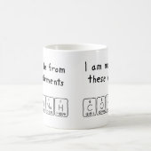 Mug Bouteille de nom de table périodique Connah (Centre)