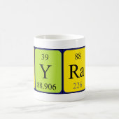 Mug Bouteille de nom de table périodique de Kyran (Centre)