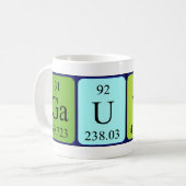 Mug Bouteille de nom de table périodique Gautier (Devant gauche)