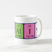 Mug Bouteille de nom de table périodique Isaline (Devant droit)