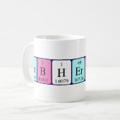 Mug Bouteille de nom de table périodique Lab Heroine (Devant gauche)