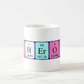 Mug Bouteille de nom de table périodique Lab Heroine (Centre)