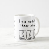 Mug Bouteille de nom de table périodique Sky (Devant droit)