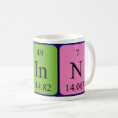 Mug Bouteille de nom de table périodique Vinn (Devant droit)