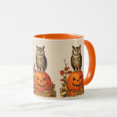 MUG BOUTEILLE DE NUIT SUR HALLOWEEN CITROUILLE ET AUTO (Devant droit)