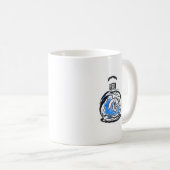 Mug Bouteille de parfum d'illustration de mode bleue (Devant droit)