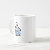 Mug Bouteille de parfum d'illustration de mode bleue (Devant gauche)