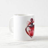 Mug Bouteille de parfum du coeur rouge (Devant gauche)