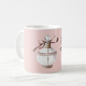 Mug Bouteille de parfum en bronze blanc rose Beauté (Devant gauche)