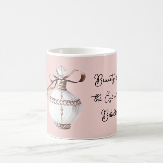 Mug Bouteille de parfum en bronze blanc rose Beauté (Centre)