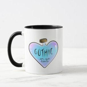 Mug Bouteille de potion en forme de cœur "Gothique ou