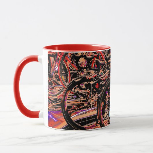 Mug Bouteille de vélos Abstraits avec Monogramme (Gauche)