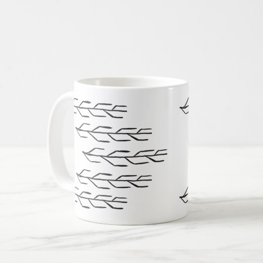 Mug Bouteille d'eau de la branche d'encre monochrome (Devant gauche)