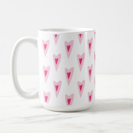 Mug Bouteille d'eau Saint-Valentin Cœur Rose (Gauche)