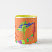 Mug Bouteille décorative avec logo orange (Centre)
