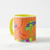 Mug Bouteille décorative avec logo orange (Devant gauche)