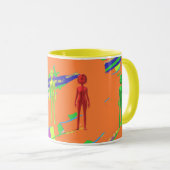 Mug Bouteille décorative avec logo orange (Devant droit)