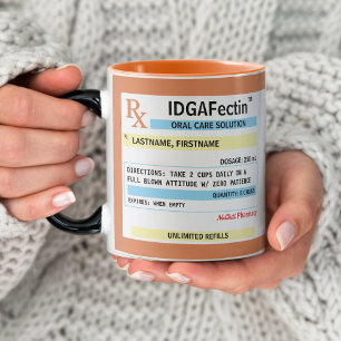 Mug Bouteille d'ordonnance Gag amusant cadeau