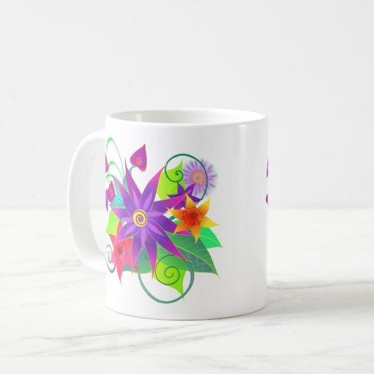 Mug Bouteille du jardin fleuri (Devant gauche)