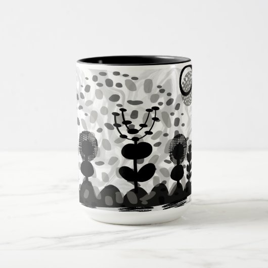 Mug Bouteille en céramique avec design de flore blanch (Centre)