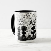 Mug Bouteille en céramique avec design de flore blanch (Devant gauche)