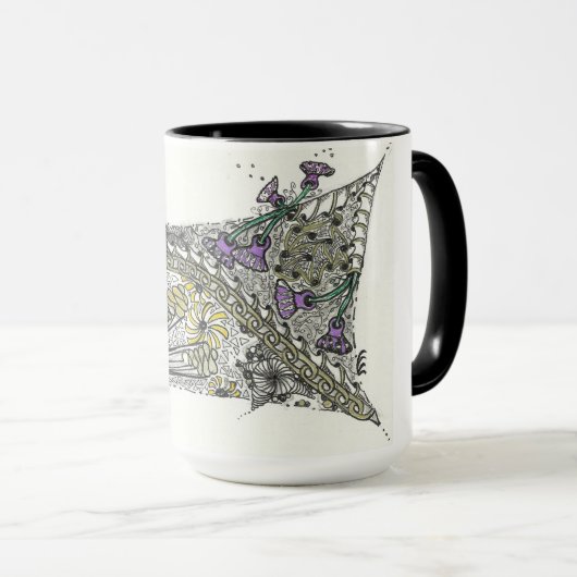 Mug Bouteille fleurie zen (Devant droit)