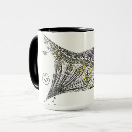 Mug Bouteille fleurie zen (Devant gauche)