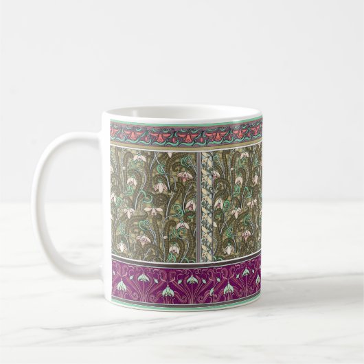 Mug Bouteille motif de fleurs de neige Art nouveau (Gauche)