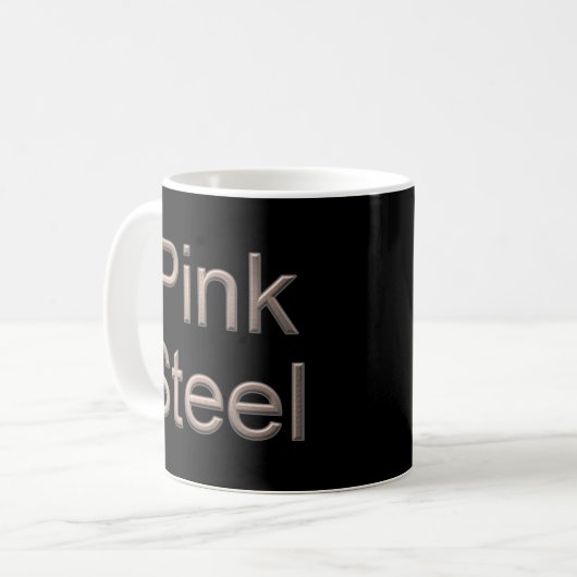 Mug Bouteille noire en acier rose (Devant gauche)