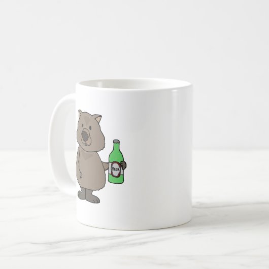 Mug Bouteille potable de wombat drôle de bande (Devant gauche)