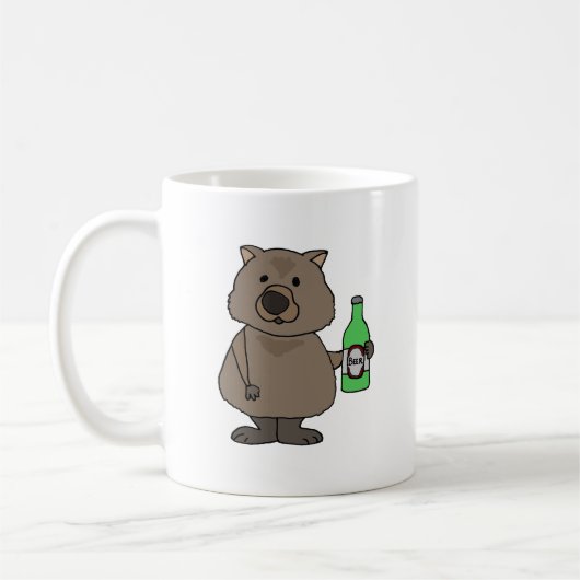 Mug Bouteille potable de wombat drôle de bande (Gauche)