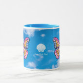 Mug Bouteille rose papillon bleu (Centre)