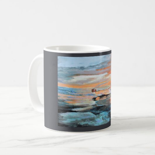 Mug Bouteille sur la plage (Devant gauche)