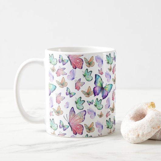 Mug Bouteilles d'aquarelle Motif sans couture (Avec donut)