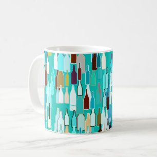 Mug Bouteilles de vin, multicolores, arrière - plan tu