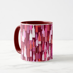 Mug Bouteilles de vin, nuances de prune, arrière - pla