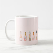 Mug Bouteilles de vin rosé rose aquarelle illustration (Gauche)