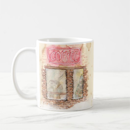 Mug Boutique de café romantique (Gauche)