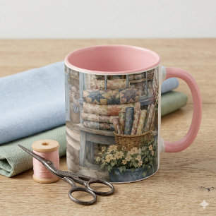 Mug Boutique de Courtepoint Cottagecore Français Aquar