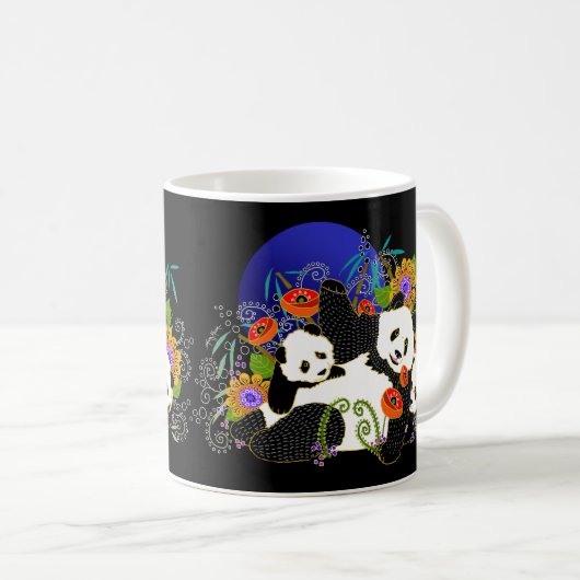 Mug Bouton BINDI PANDAS -choisir le style (Devant droit)