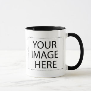 Mug Bouton blanc découpe noire Modèle à deux images 15