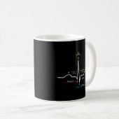 Mug Bouton cardiaque Ecg Ekg (Devant droit)