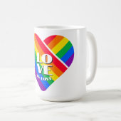 Mug Bouton Coeur Arc-en-ciel Pride (Devant droit)