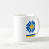 Mug Bouton de chapeau de T-shirt d'art tournesol ukrai (Devant droit)