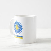 Mug Bouton de chapeau de T-shirt d'art tournesol ukrai (Devant gauche)