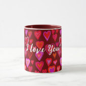 Mug Bouton de design rouge (Centre)