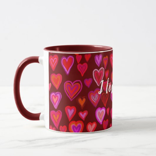 Mug Bouton de design rouge (Gauche)